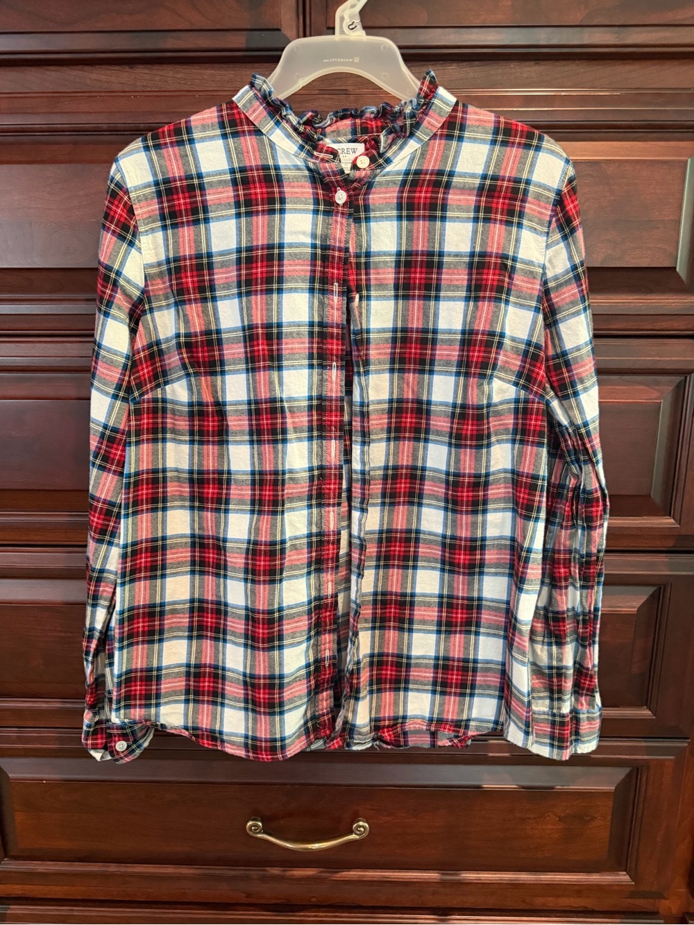J. Crew Red, White & Navy Plaid Button-Down Shirt